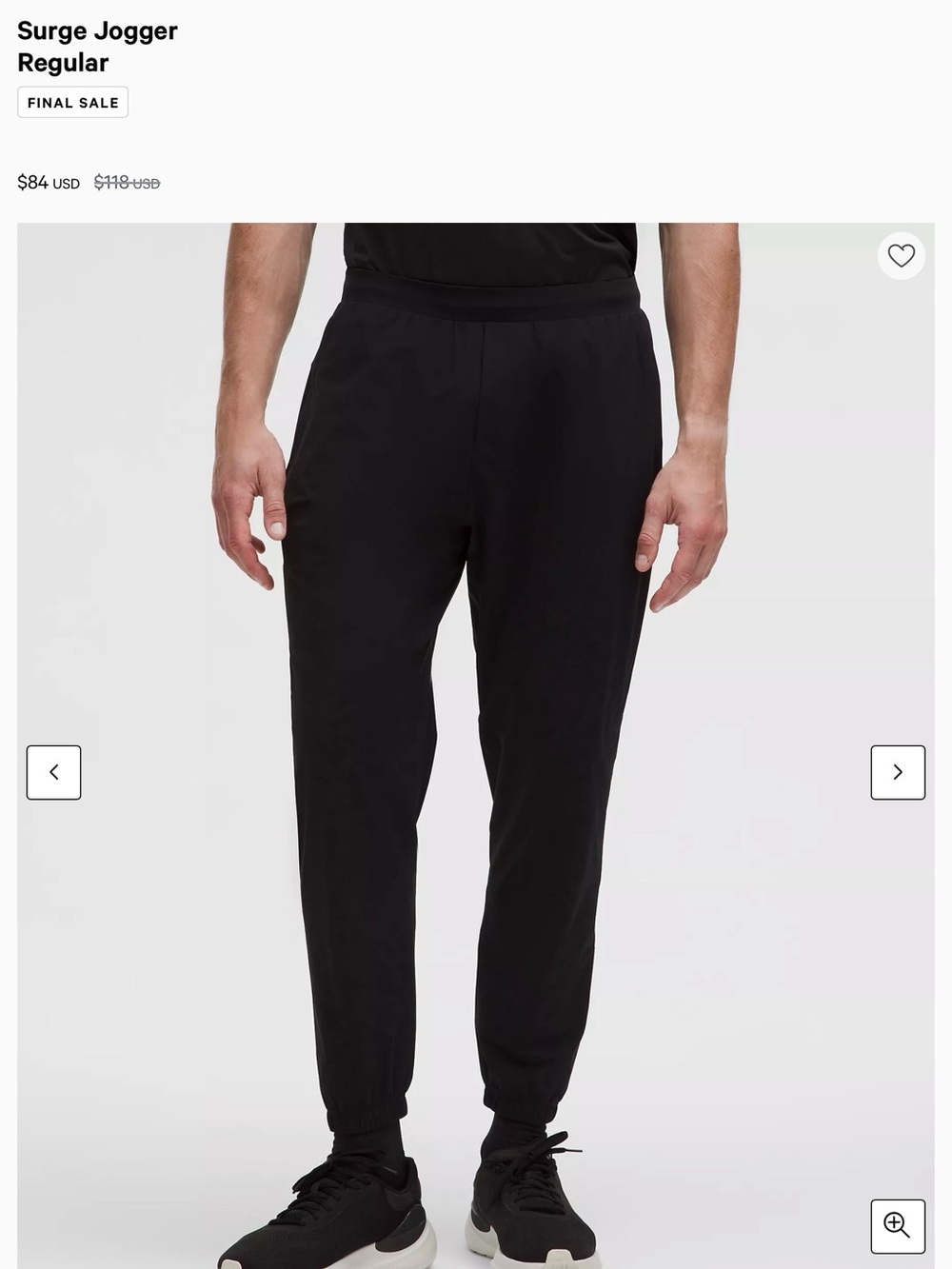 Surge Jogger Regular - Black